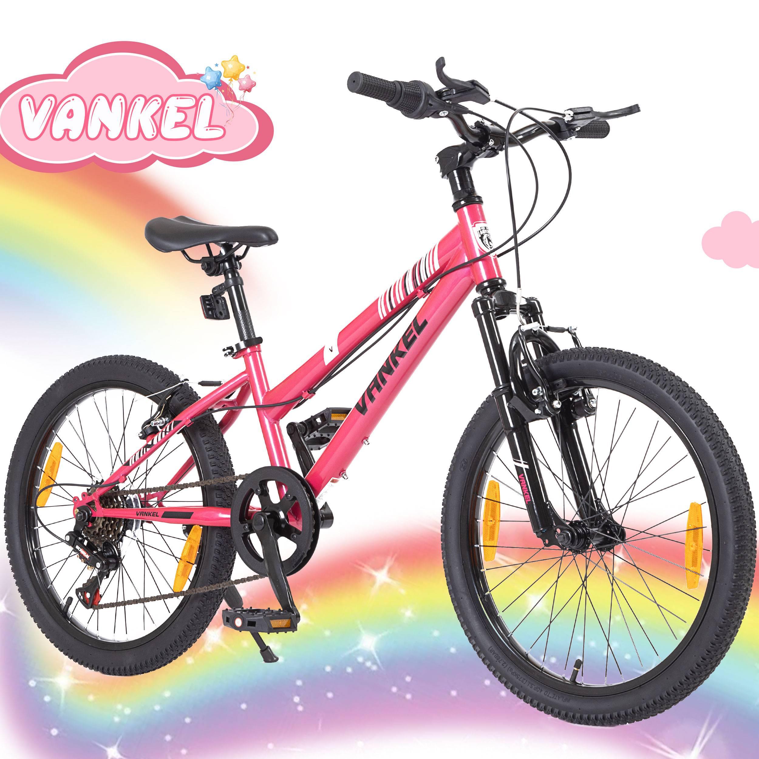 Vankel Kinderfahrrad 20 Zoll für Jungen und Mädchen, 6 Gang Schaltwerk