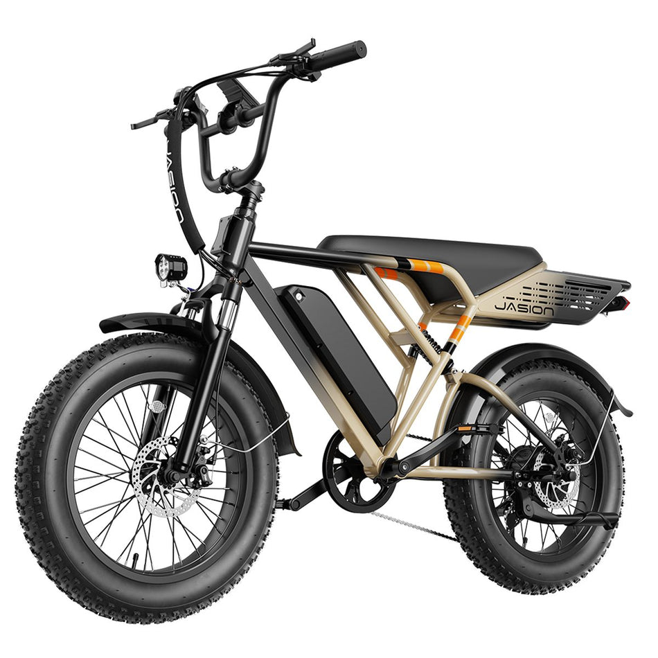 E-Bike Trekkingrad Jasion Ebike Fatbike im Retro Stil für Pendler & Freizeit Kettenschaltung, Heckmotor, 600 Wh, Elektrofahrrad mit 27.5x1.95’’ Reifen, Kettenschaltung