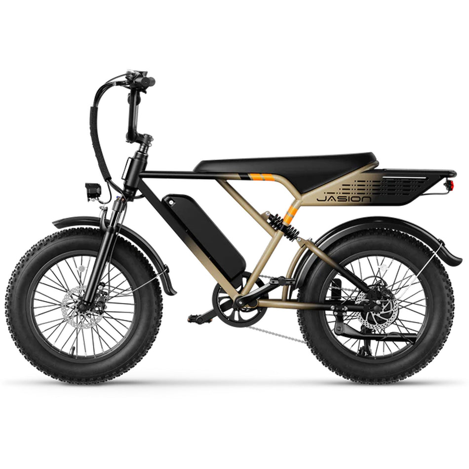 E-Bike Trekkingrad Jasion Ebike Fatbike im Retro Stil für Pendler & Freizeit Kettenschaltung, Heckmotor, 600 Wh, Elektrofahrrad mit 27.5x1.95’’ Reifen, Kettenschaltung