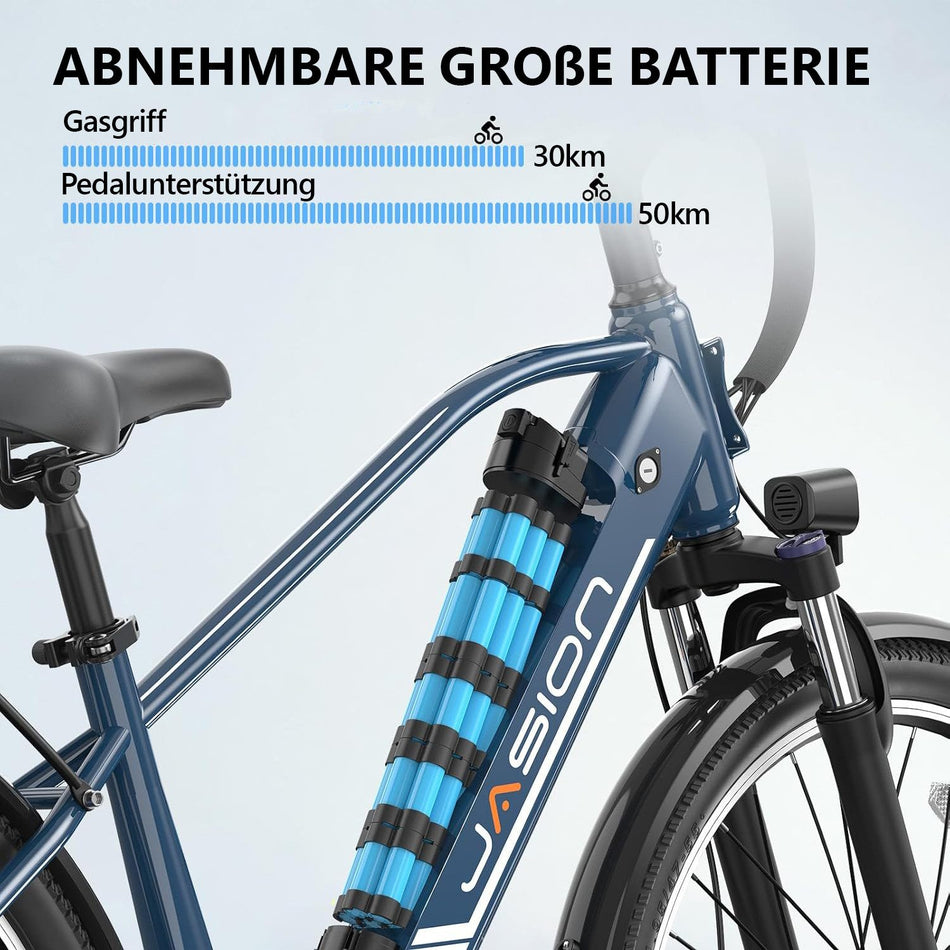 E-Bike Cityrad EB5 Roamer 26 Zoll Cityrad, Pedelec mit 48V 11Ah abnehmbarer Akku Shimano, Kettenschaltung, Heckmotor, 528 Wh, (Beleuchtungsset), Shimano 7 Gang Schaltwerk, LCD Display, perfekt für die Stadt