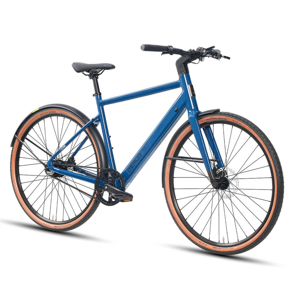 DERUIZ E-bike Turmali Diamant 52cm/58cm mit Bluetooth für Herren, 360Wh Citybike, 110km Reichweite, hydraulische Scheibenbremse, Diamant-Rahmen, blau - wheelyou24