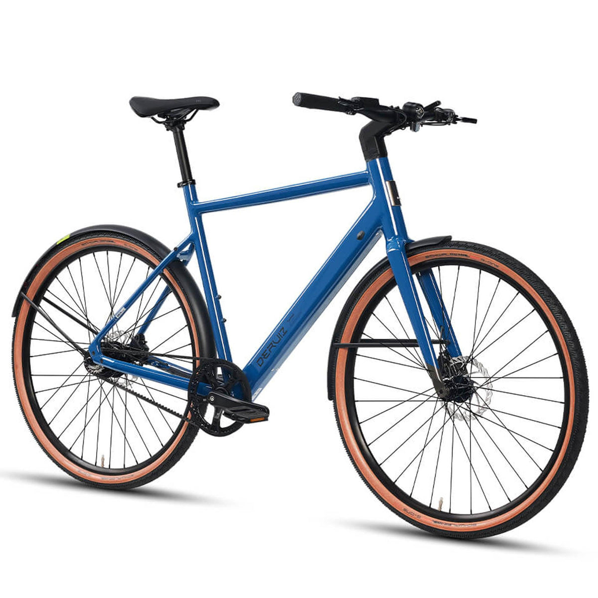 DERUIZ E-bike Turmali Diamant 52cm/58cm mit Bluetooth für Herren, 360Wh Citybike, 110km Reichweite, hydraulische Scheibenbremse, Diamant-Rahmen, blau - wheelyou24