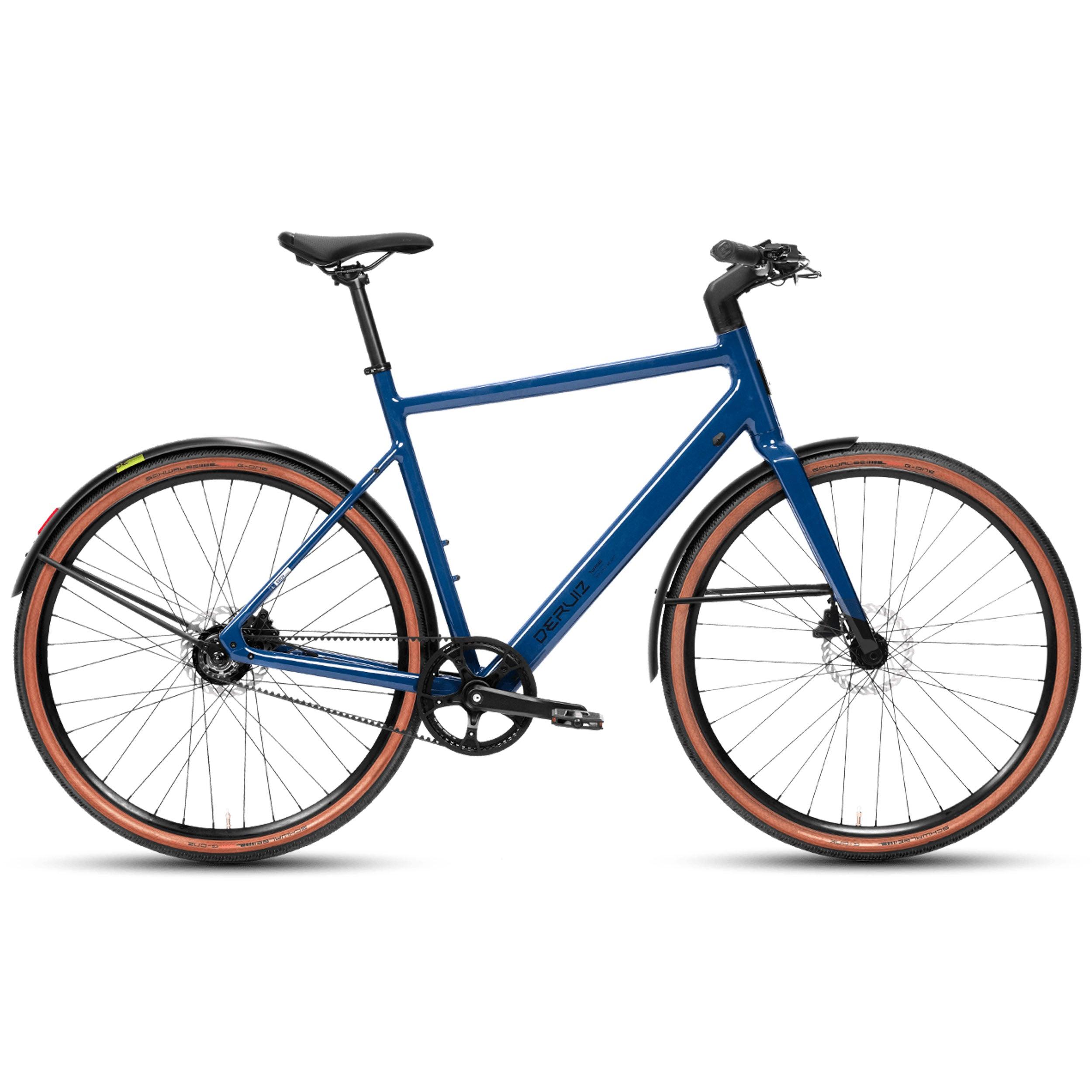 DERUIZ E-bike Turmali Diamant 52cm/58cm mit Bluetooth für Herren, 360Wh Citybike, 110km Reichweite, hydraulische Scheibenbremse, Diamant-Rahmen, blau - wheelyou24