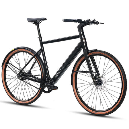 DERUIZ E-bike Turmali Diamant 52cm/58cm mit Bluetooth für Herren, 360Wh Citybike, 110km Reichweite, hydraulische Scheibenbremse, Diamant-Rahmen, schwarz - wheelyou24