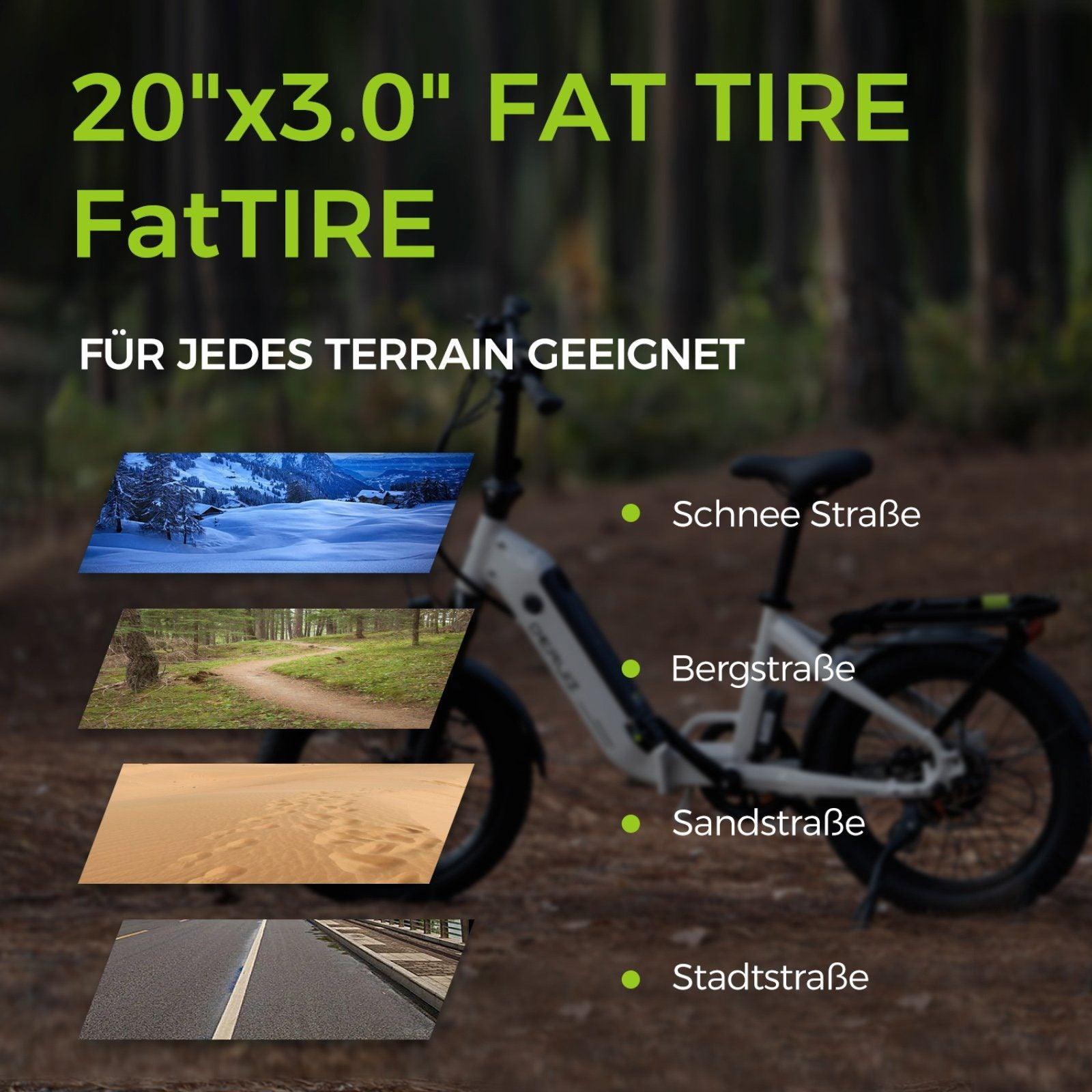 DERUIZ E-Bike Peridot 20 Zoll mit Bluetooth für Damen Herren, 500Wh Foldingbike, 8 Gang Shimano Schaltwerk, Tiefeinsteiger-Rahmen, klappbar, beige - wheelyou24