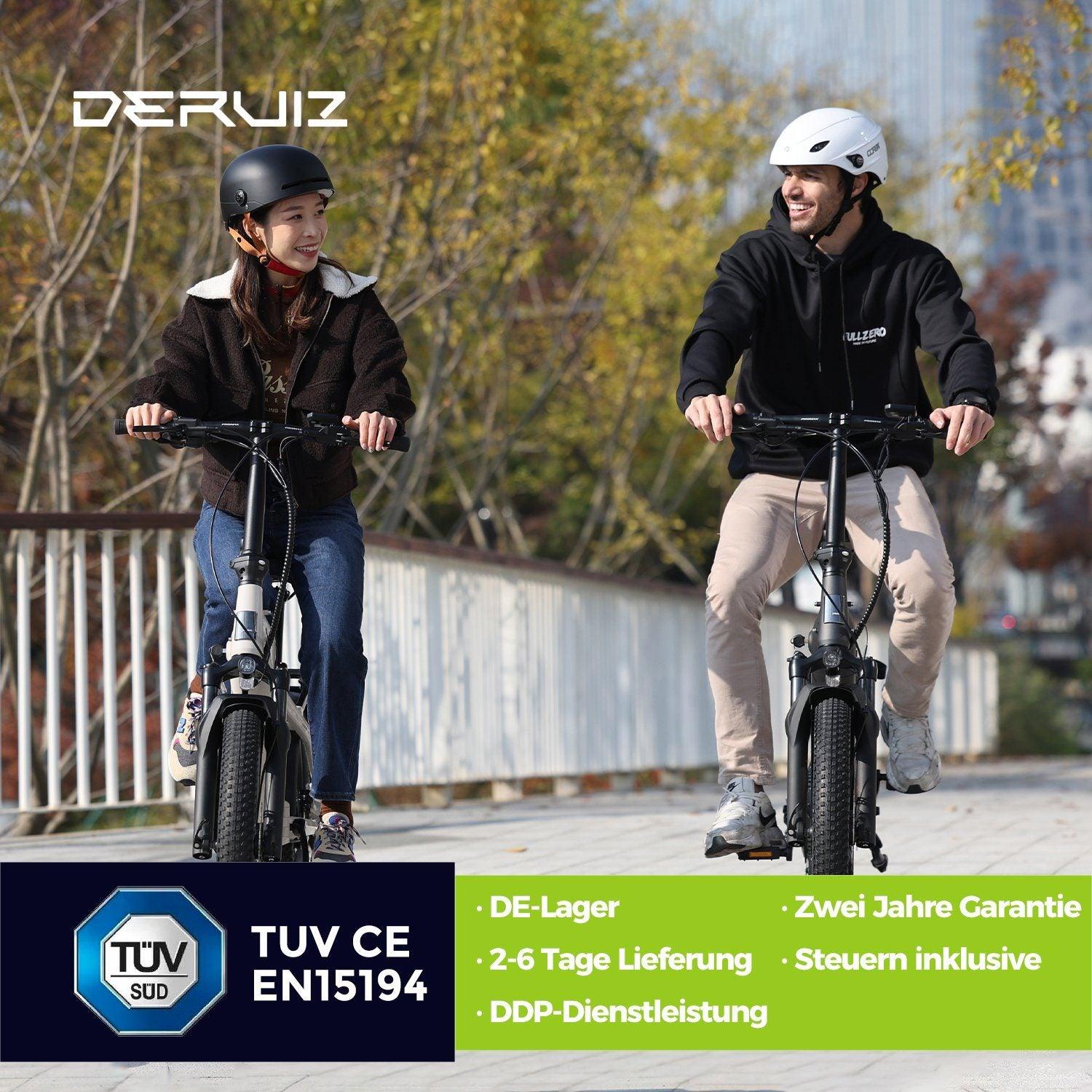 DERUIZ E-Bike Peridot 20 Zoll mit Bluetooth für Damen Herren, 500Wh Foldingbike, 8 Gang Shimano Schaltwerk, Tiefeinsteiger-Rahmen, klappbar, blau - wheelyou24