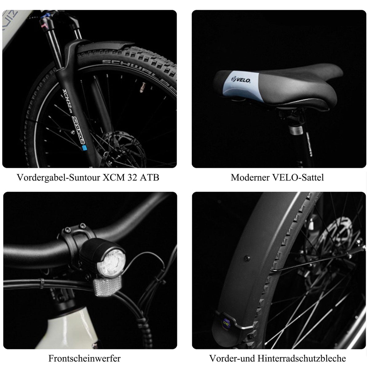 DERUIZ E-bike QuartzSUV 27,5 Zoll für Damen und Herren, MTB Reifen, 8 Gang Shimano Schaltwerk, Tiefeinsteiger-Rahmen, Hinterradmotor, grün - wheelyou24