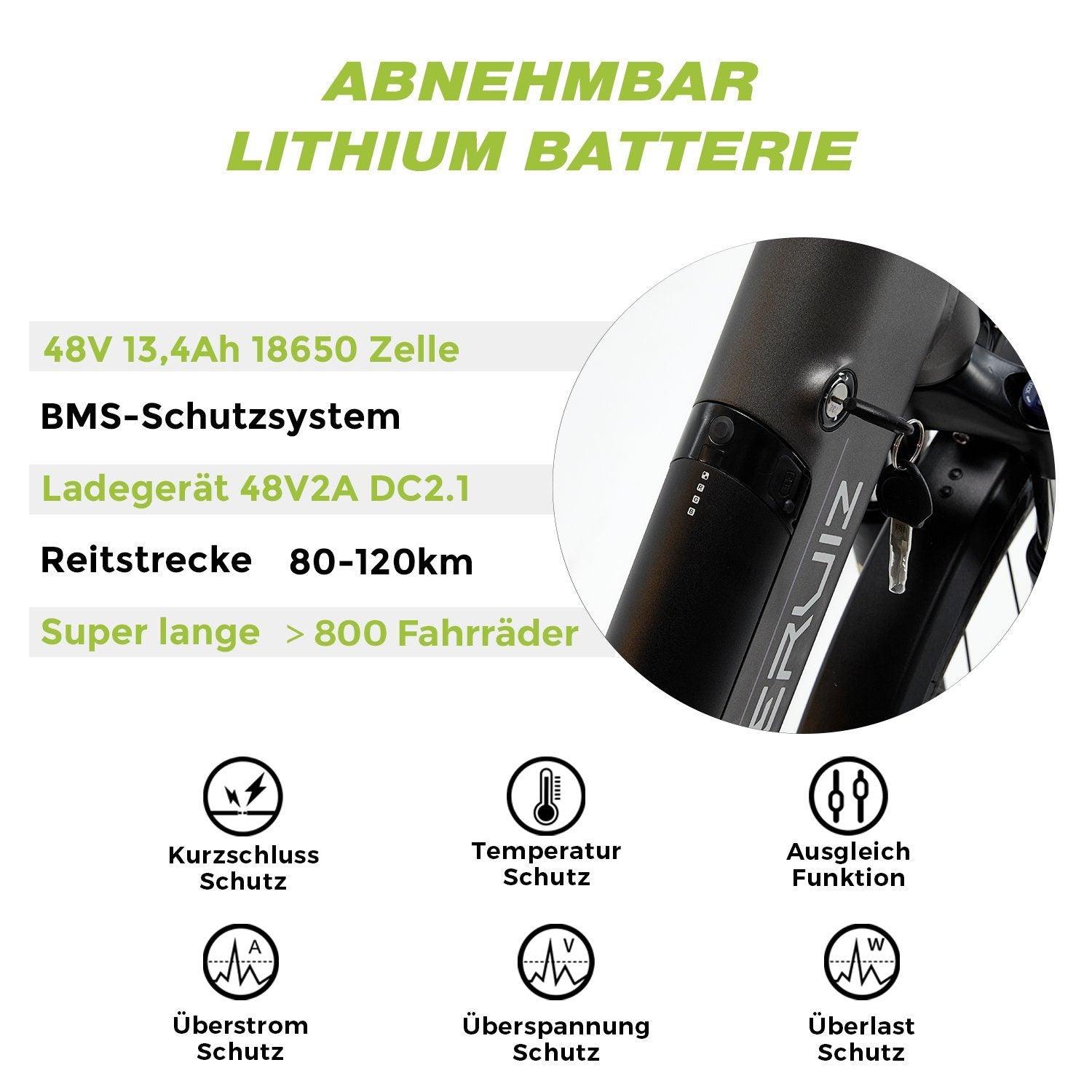 DERUIZ E-Bike Quartz 28 Zoll für Damen und Herren, 644Wh Citybike, 8 Gang Shimano Schaltwerk, Heckmotor, Tiefeinsteiger-Rahmen,  grau - wheelyou24