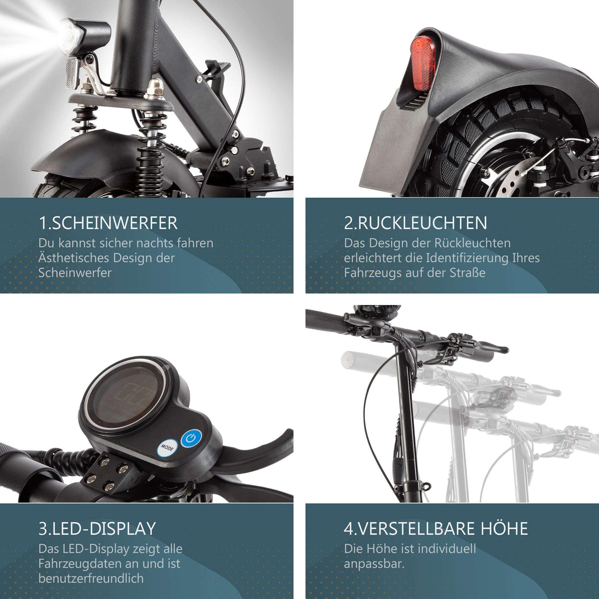 Joyor Offroad E-Scooter Y8-S, Gelände-Elektroroller, 500W Motor, 3-Gang-Einstellung, bis zu 60km Reichweite, schwarz - wheelyou24