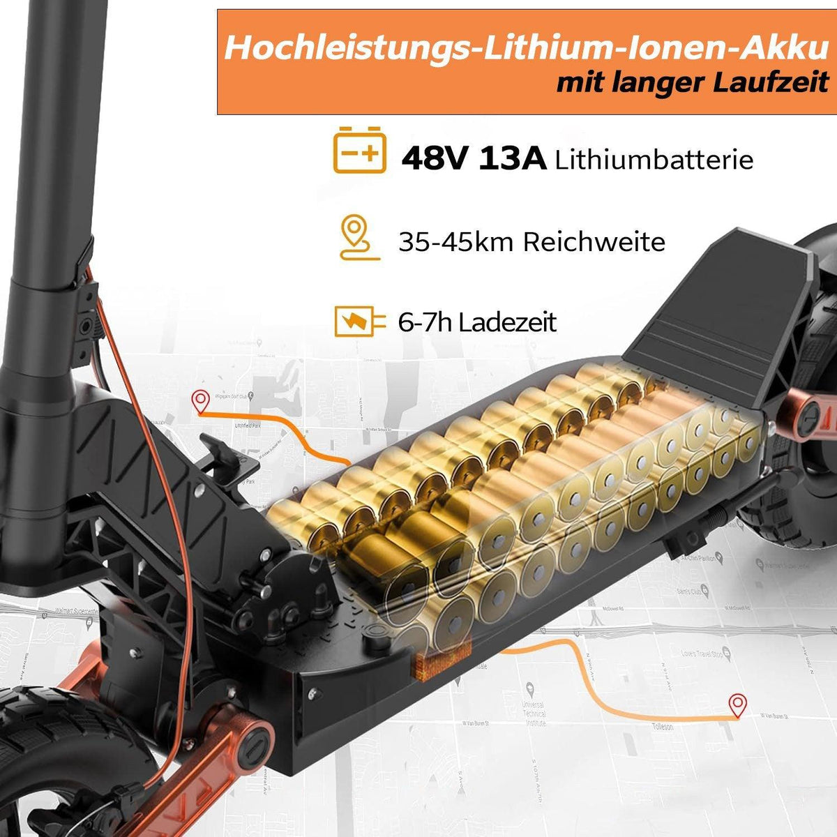 Joyor Offroad E-scooter S5, 500W Motor, 13Ah Akku, breite Geländereifen, bis zu 45km Reichweite, bernstein - wheelyou24