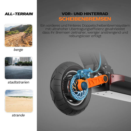 Joyor Offroad E-scooter S5, 500W Motor, 13Ah Akku, breite Geländereifen, bis zu 45km Reichweite, bernstein - wheelyou24