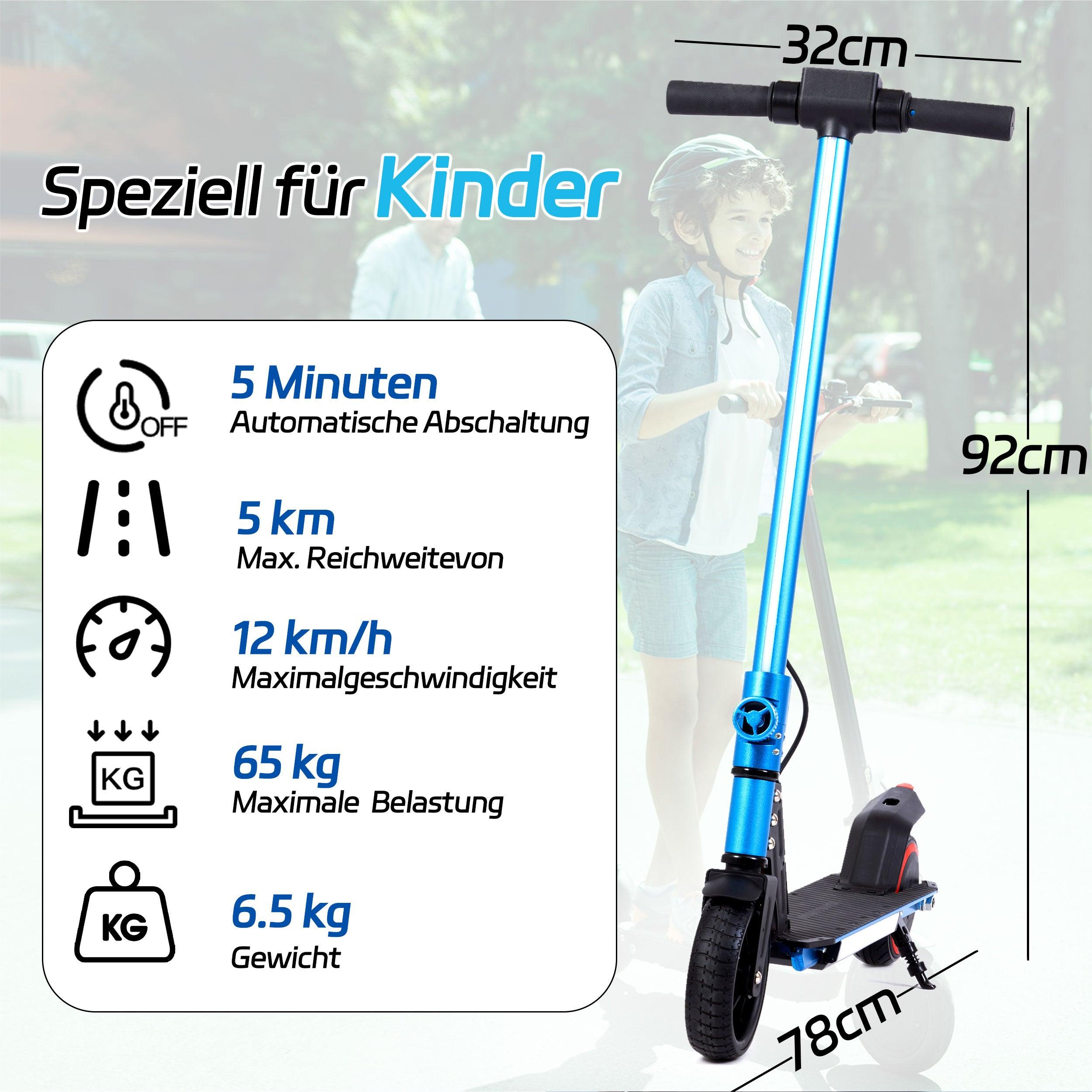 Vankel S32 Cityroller 6.5 Zoll faltbarer Elektroroller für 6-12 Jahren, 150W Motor, bis zu 8km Reichweite, leichter Elektroroller mit EBS, blau - wheelyou24