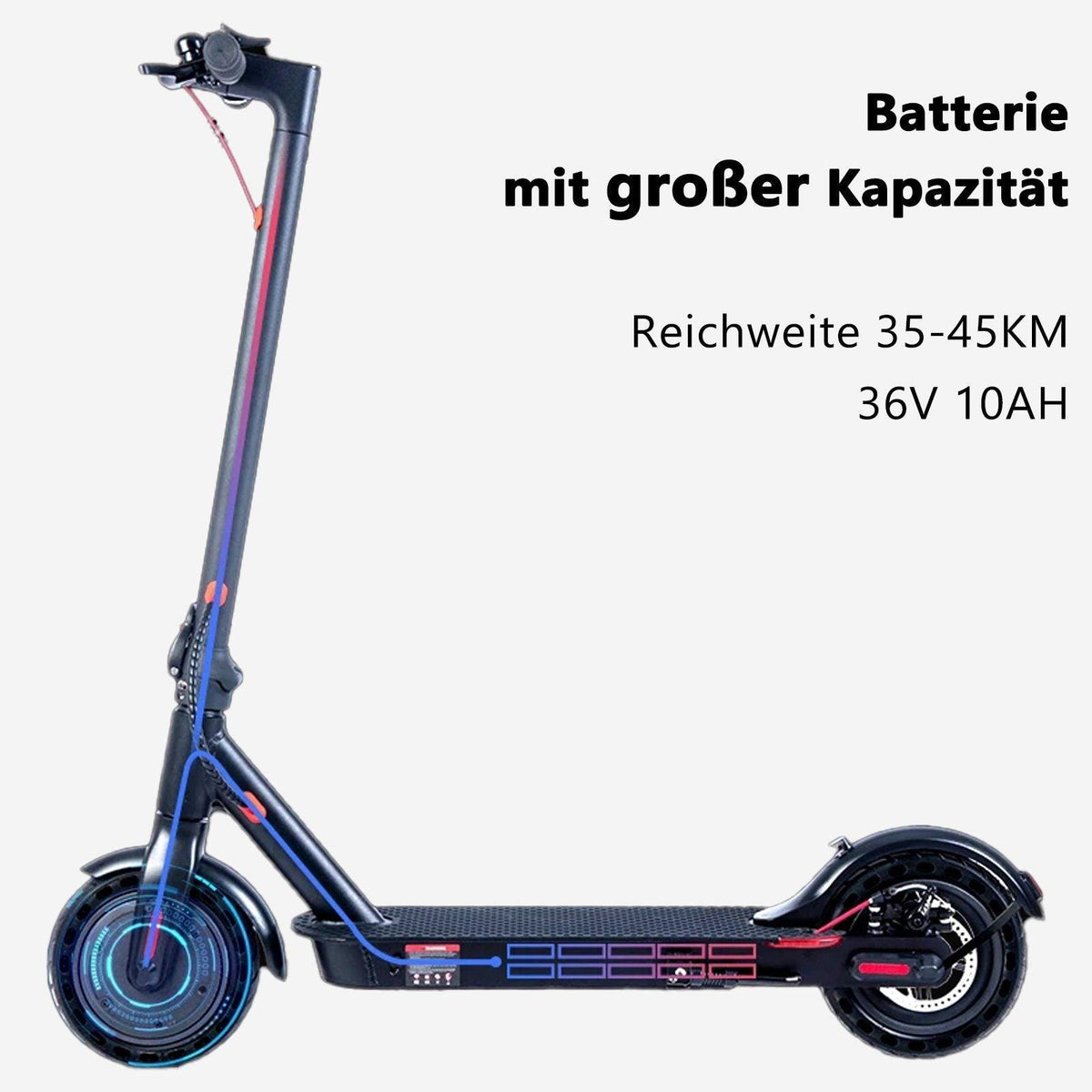 ZWHEEL E-Scooter E9T 10 Zoll Elektroroller 120kg Tragkraft, 20 km/h, 500W Motor, klappbar, schwarz - wheelyou24