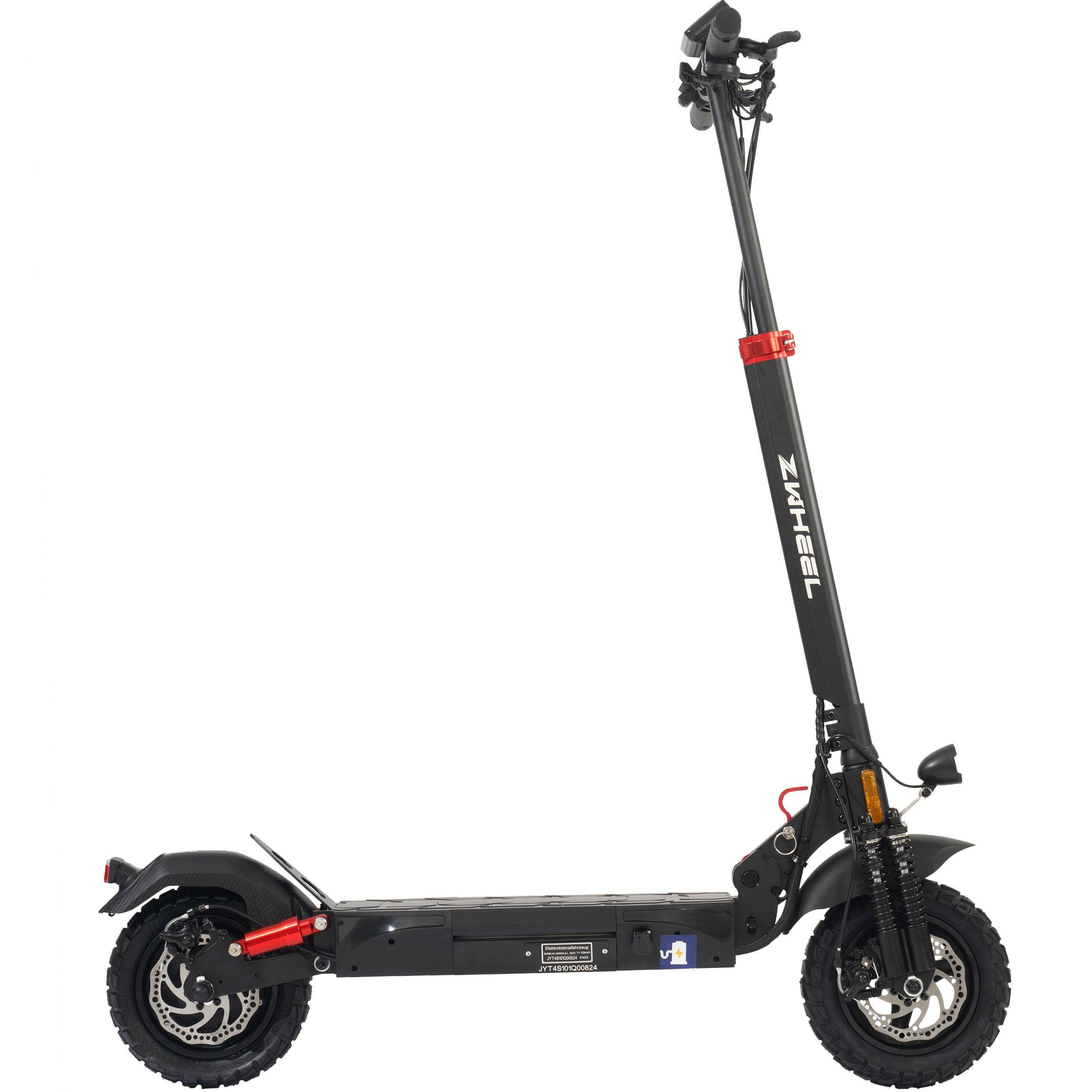 ZWHEEL Offroad E-Scooter T4 10 Zoll mit mit Straßenzulassung ABE, 500W Motor, Max 50 km Reichweite, klappbar, schwarz - wheelyou24