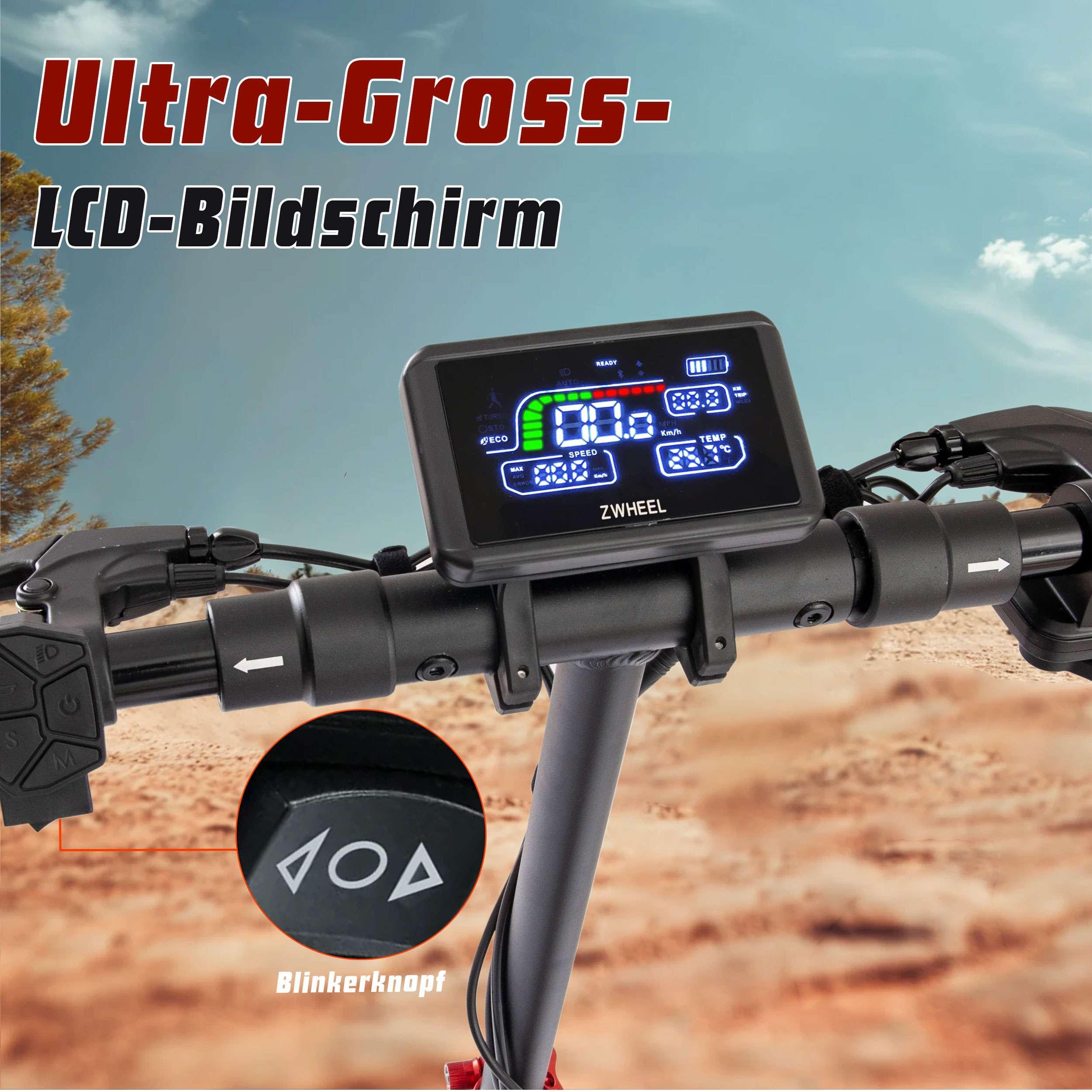 ZWHEEL Offroad E-Scooter T4 10 Zoll mit mit Straßenzulassung ABE, 500W Motor, Max 50 km Reichweite, klappbar, schwarz - wheelyou24