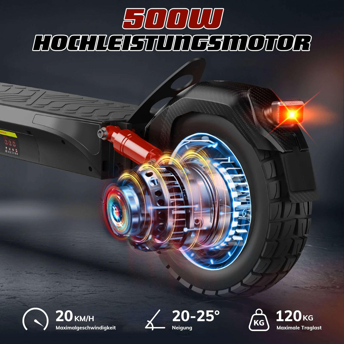 ZWHEEL Offroad E-Scooter T4 10 Zoll mit mit Straßenzulassung ABE, 500W Motor, Max 50 km Reichweite, klappbar, schwarz - wheelyou24